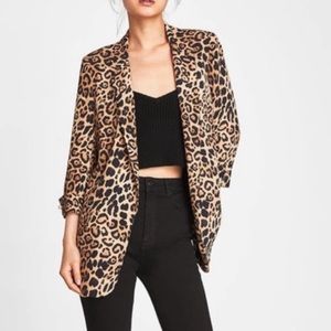 Zara Leopard Print Blazer